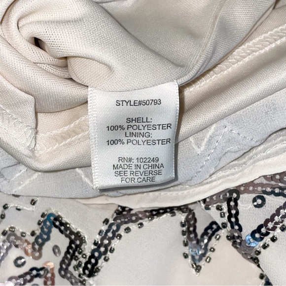 SKIES ARE BLUE | Ivory Sequin Beaded Skirt Women’s Size Large - Picture 5 of 8